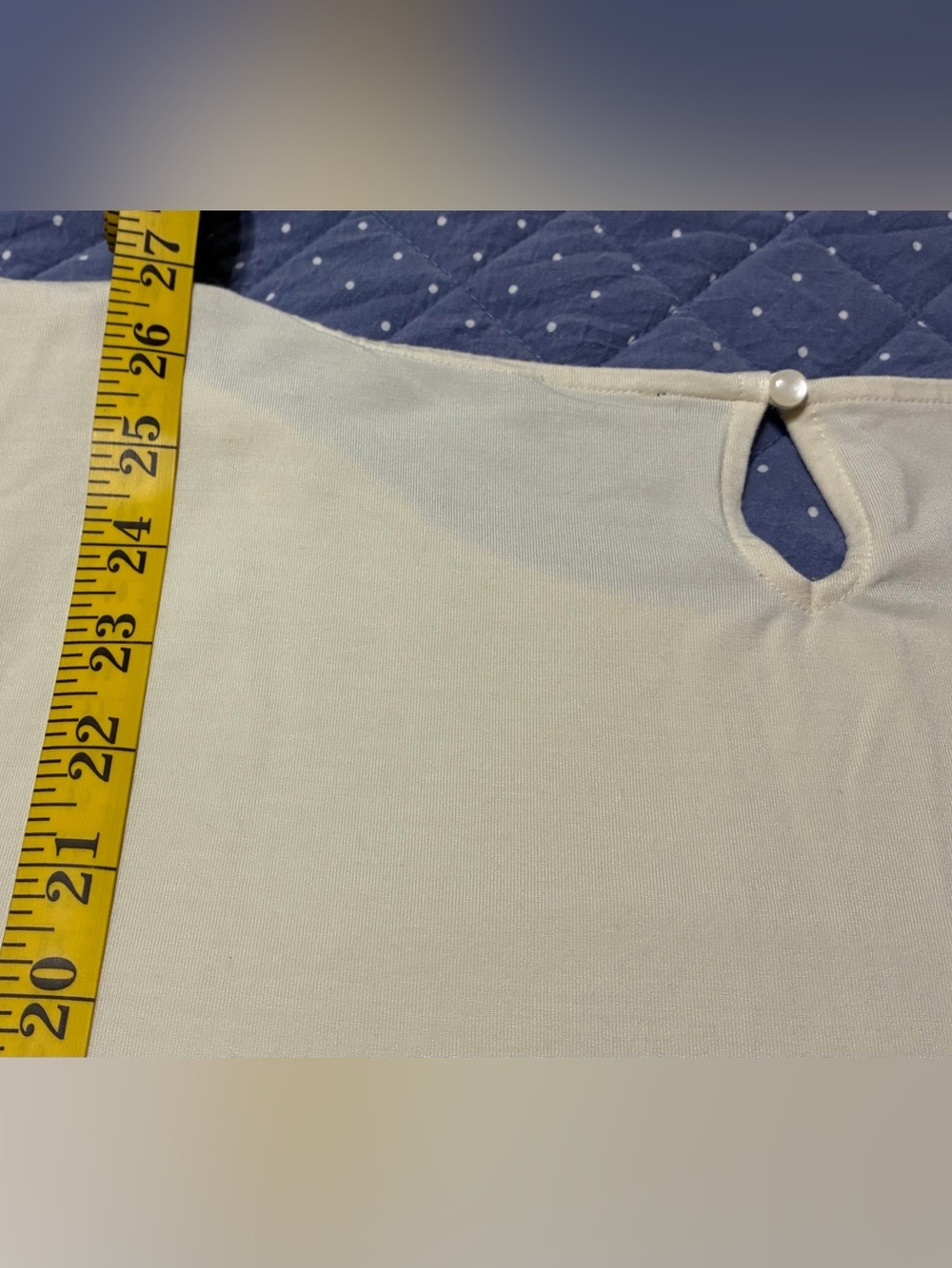 Talbots Cream Long Sleeve Ruched Top - Picture 5 of 6